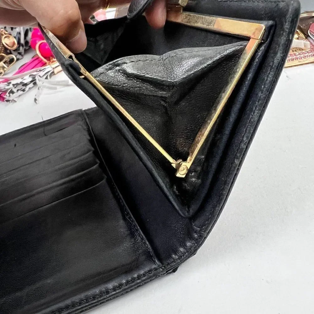 Chanel Black Caviar Leather CC Logo Long Wallet